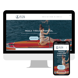 SUP Family Fun website mockup on desktop and mobile